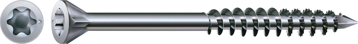 SPAX Dielenschrauben Senkkopf, weiß verzinkt, T-STAR plus, Teilgewinde, 4CUT, WIROX A3J
