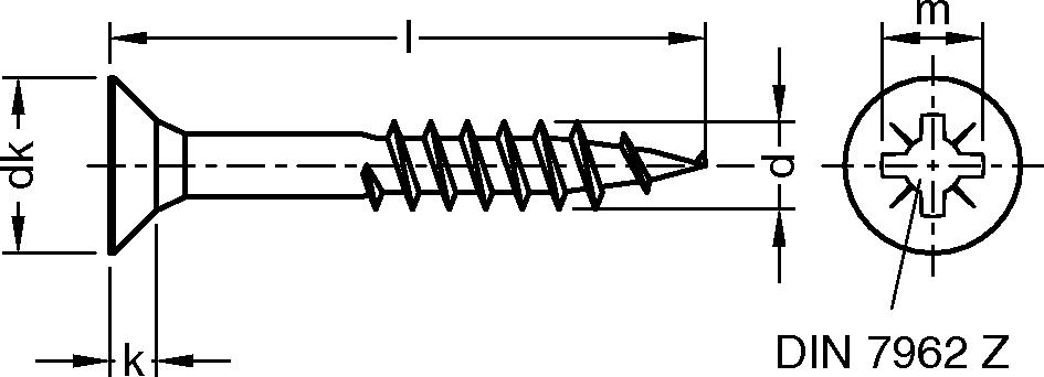 Dresselhaus, JD-79 Spanplattenschrauben, Senkkopf-Z, Teilgewinde