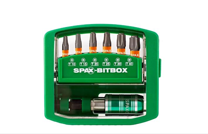 SPAX BITbox T-STAR PLUS (6 BITS T10-T40 25MM + 1  BIT-Halter)