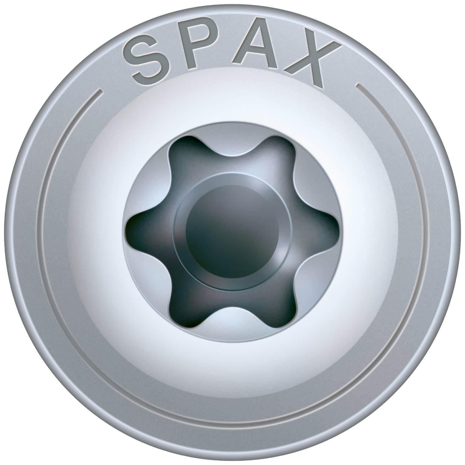 SPAX Tellerkopf Holzbauschraube, weiß verzinkt, T-STAR plus, Teilgewinde, 4CUT, WIROX P3J