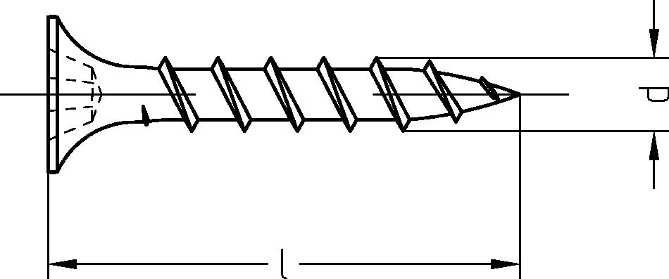 Dresselhaus, Gipsplattenschrauben mit, Grobgewinde Trompetenkopf-H, CE-konform