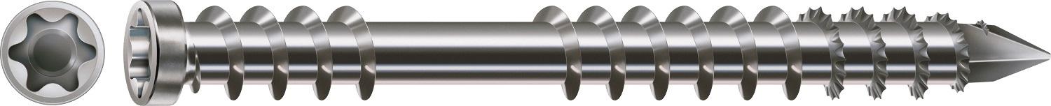 SPAX Terrassenschraube aus Edelstahl rostfrei A2, T-STAR plus, Zylinderkopf, Fixiergewinde, CUT-Spitze