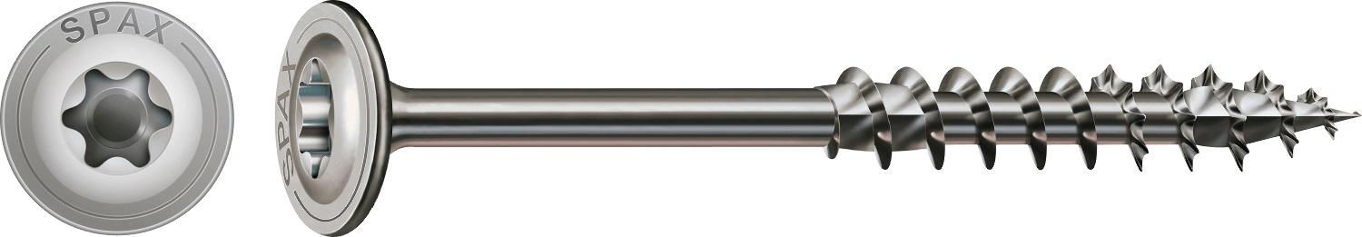 SPAX Tellerkopf Holzbauschraube, weiß verzinkt, T-STAR plus, Teilgewinde, 4CUT, WIROX P3J
