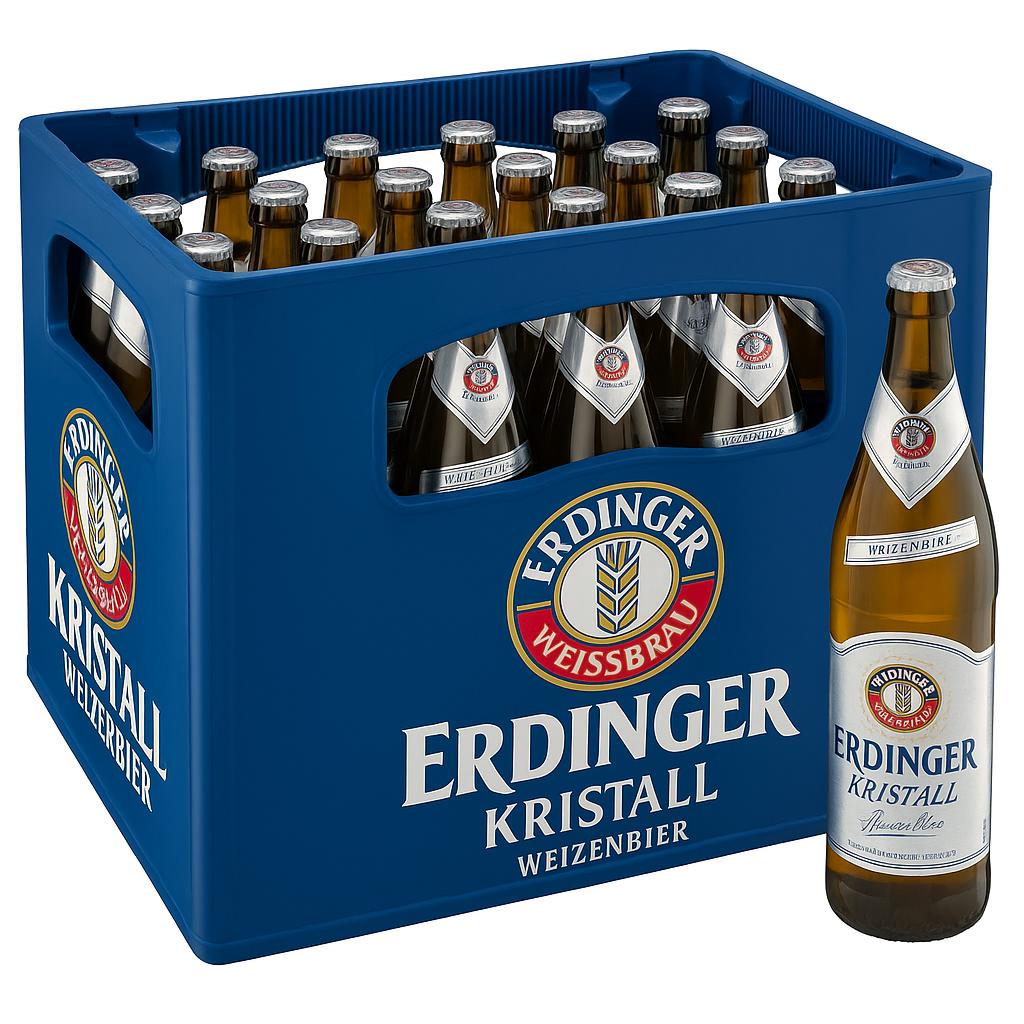 Erdinger Weißbräu Kristall Weizenbier MEHRWEG, (20 x 0.5 l)