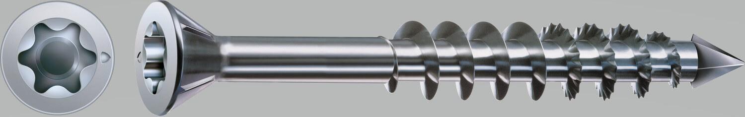 SPAX-M, weiß verzinkt, MDF Schrauben, T-STAR plus, Senkkopf, Kleiner Fräskopf, Teilgewinde, CUT-Spitze, WIROX A3J
