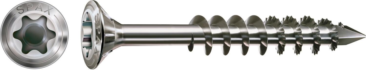 SPAX Fassadenschraube aus Edelstahl rostfrei A2, T-STAR plus, Linsensenkkopf, Teilgewinde, CUT-Spitze
