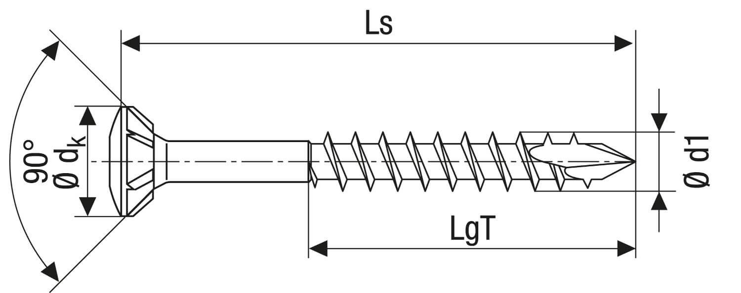 SPAX Fassadenschraube aus Edelstahl rostfrei A2, T-STAR plus, Linsensenkkopf, Teilgewinde, CUT-Spitze