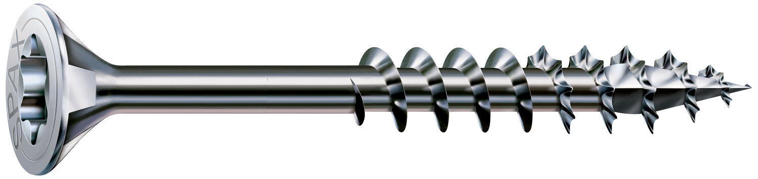 SPAX Universalschraube, weiß verzinkt, T-STAR plus, Senkkopf, Teilgewinde, 4CUT, WIROX A3J, blank verzinkt