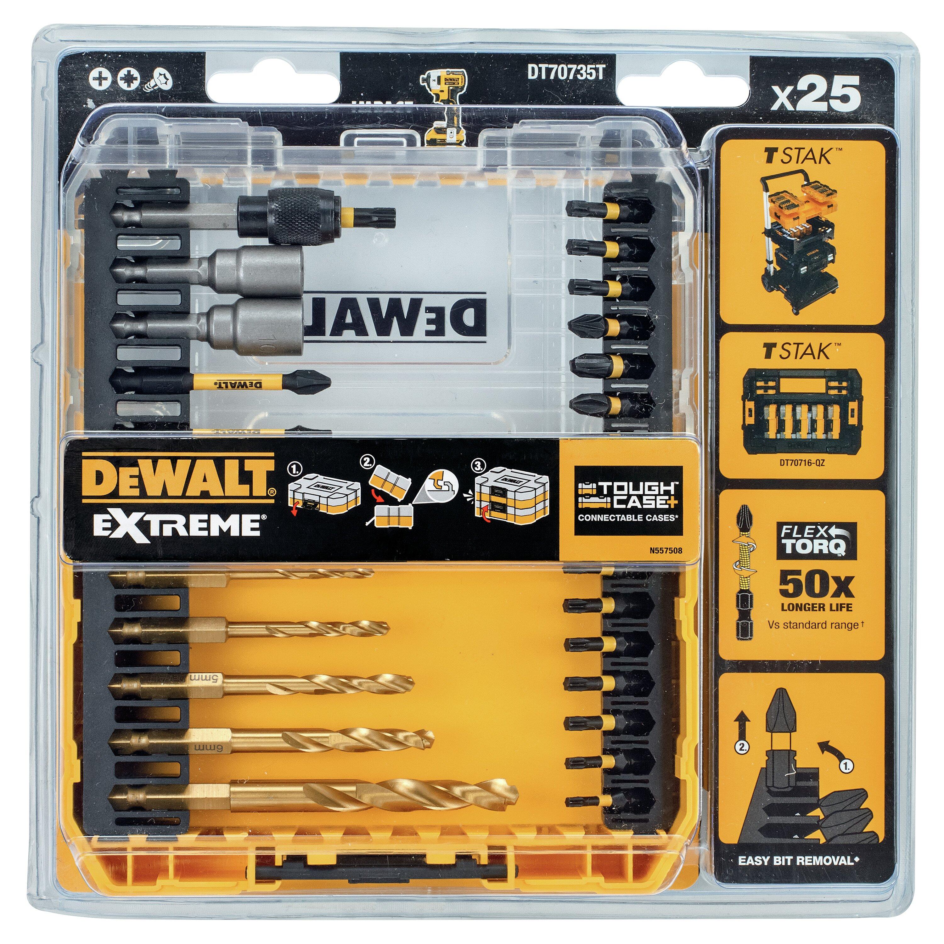 DEWALT Bohrer-Bit-Set 25-tlg. schlagf. HSS-G DT70735T-QZ
