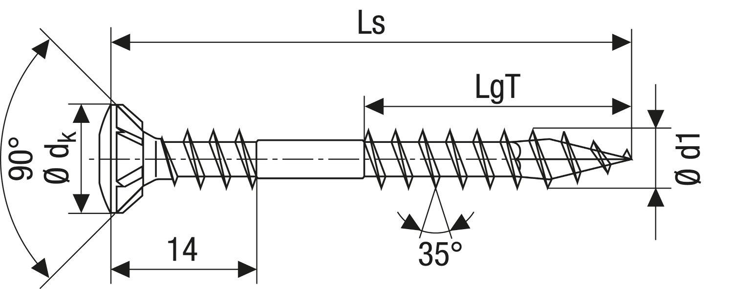 SPAX Fassadenschraube aus Edelstahl rostfrei A2, T-STAR plus, Reduzierter Linsensenkkopf, Fixiergewinde, 4CUT